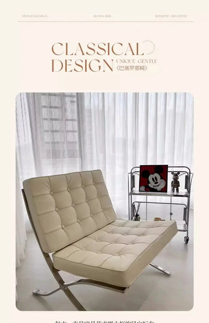 Light luxury small sofa chair Barcelona chair single living room bedroom designer lazy leisure sofa recliner