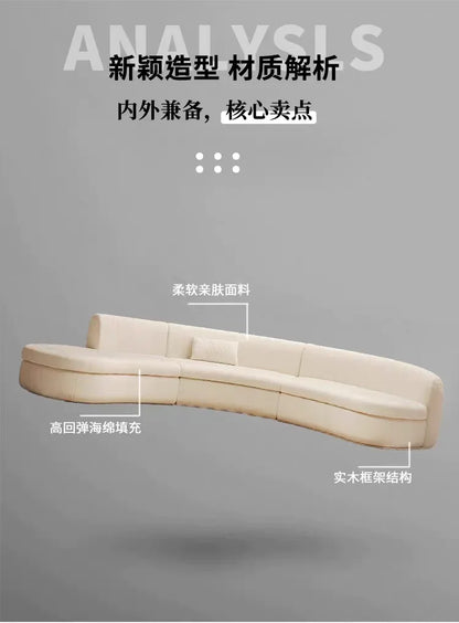 Semicircular curved sofa living room light luxury modern designer fabric sofa hotel B & B02A