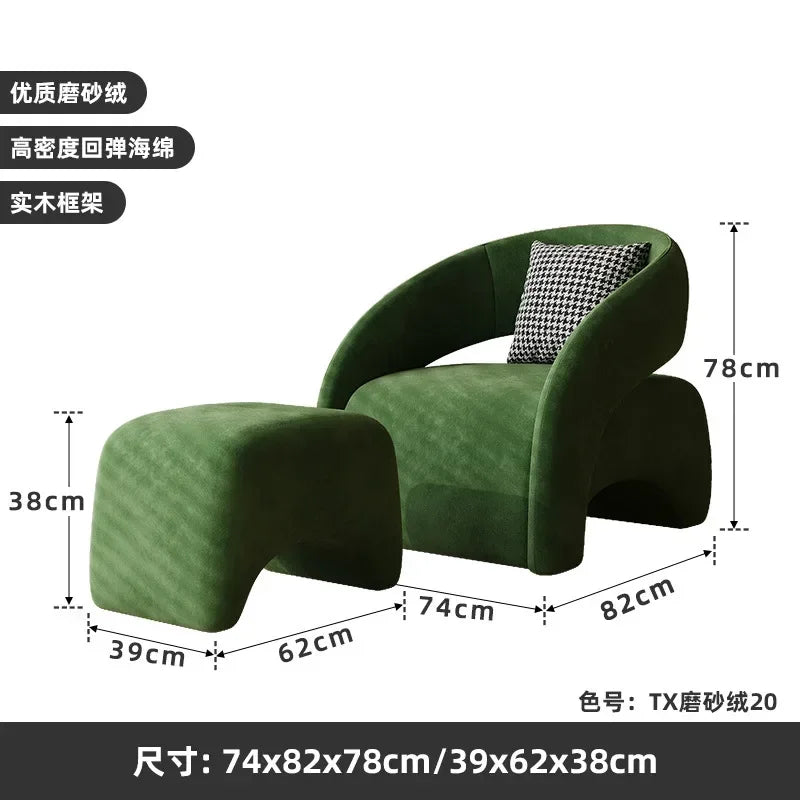 A  French cream wind single sofa chair Nordic living room lazy sofa small apartment single chair