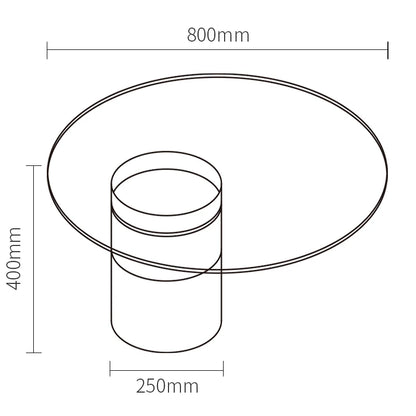 modern design round cement  glass top minimalist combination coffee table set living room furniture