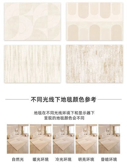 Cream Style Bedroom Decor Carpet Light Luxury Carpets for Living Room Fluffy Soft Art Design Lounge Rug Home Thickened Plush Mat