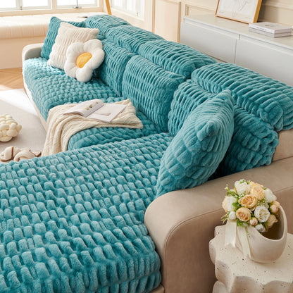 Couch Cushion Covers Individual Large Stretch Imitation Fur Sofa Cushion Covers, Couch Seat Covers Couch Slipcovers