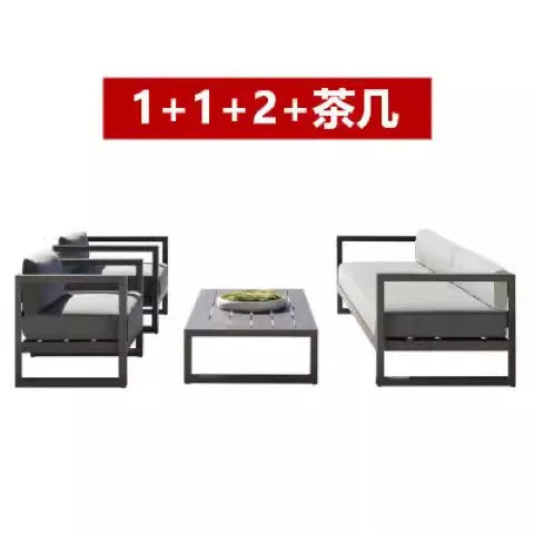 Nordic outdoor leisure sofa villa balcony wrought iron sunscreen  coffee table restaurant hotel open-air negotiation