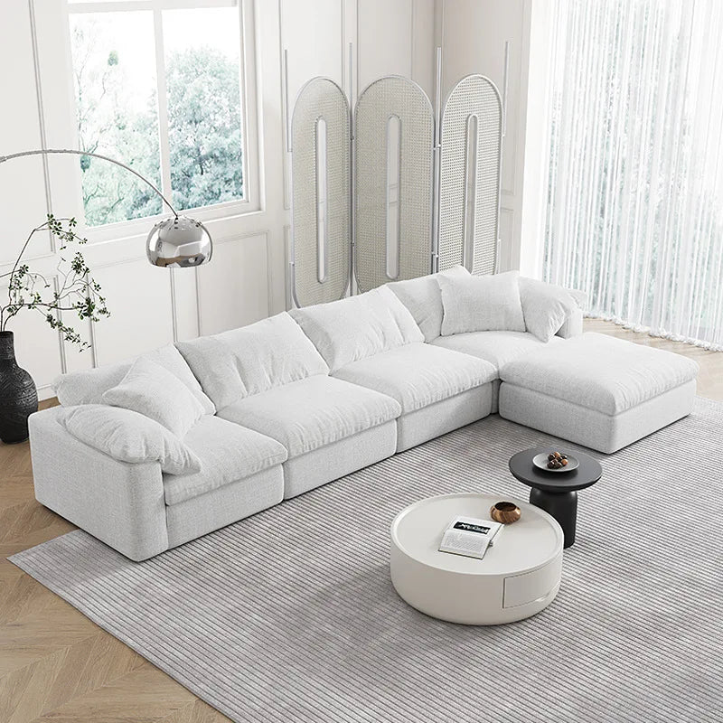 Modern design L-shaped sofa set Living room furniture combination set Modern living room white home sofa