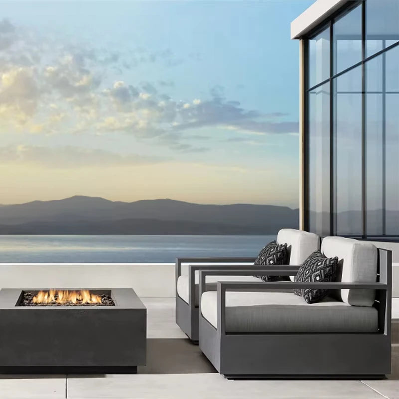 outdoor furniture aluminum frame lounge courtyard garden sofa set hotel courtyard outdoor furniture set luxury garden sofa set