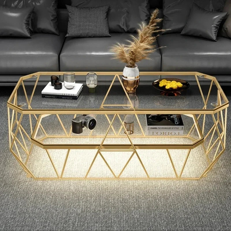 Postmodern Luxury Glass Coffee Tables Nordic Patio Center Entrance Floor Coffee Tables Smart Elegant Home Furniture