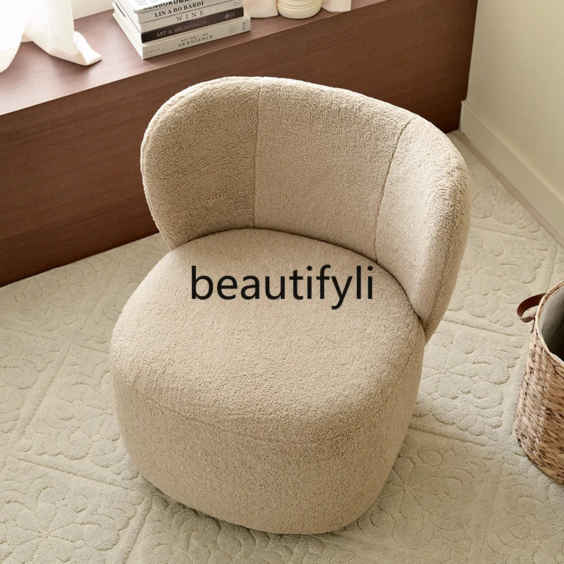 | Nordic living room single sofa chair retro study simple leisure chair rotatable