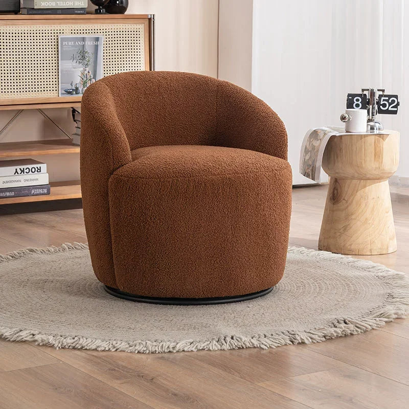 Best-Selling Modern Light Luxury Fabric Single Leisure Chair Cream Bedroom Makeup Stool Lamb Fleece Single Swivel Sofa Chair