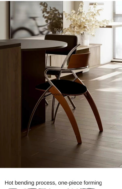 Antique Danish Designer Dining Chair Retro Simple Household Solid Wood Backrest Armchair Net Red Coffee Shop Leisure Chair