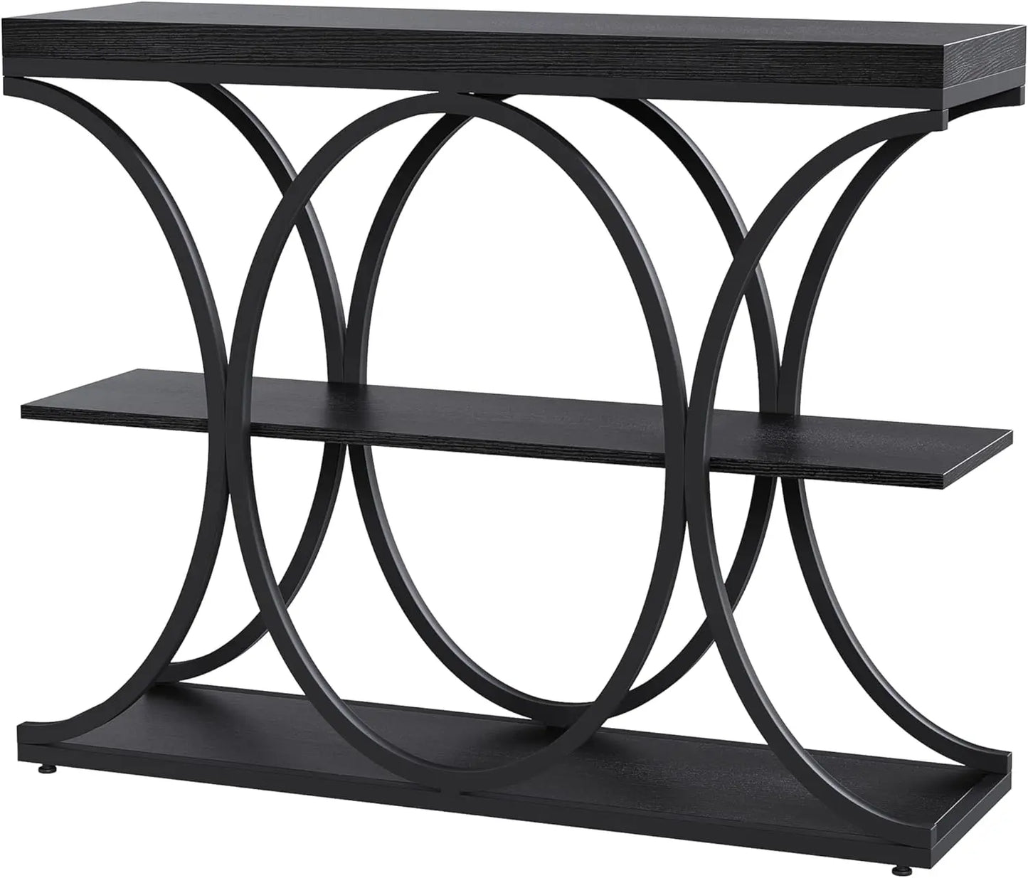 39" Narrow Console Tables for Entryway, Industrial 3-Tier Sofa Table with Metal Frame and Storage Shelves for Living Room,Foyer