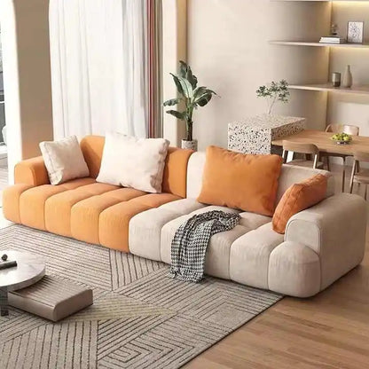 Luxury Charging  Sofas Bed U Shaped Sectional Furniture 7 Seat Modern European Fabric Living Room Sofas Set