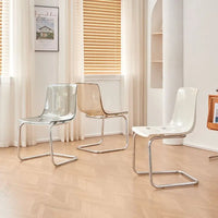 Nordic Modern Clear Acrylic Dining Chair Transparent Plastic Thickened Backrest Chair Simple Home Dining Room Furniture Design
