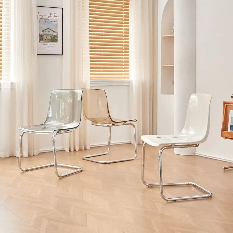 Nordic Modern Clear Acrylic Dining Chair Transparent Plastic Thickened Backrest Chair Simple Home Dining Room Furniture Design