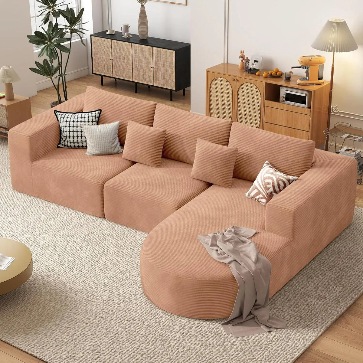 Modular Sectional Sofa L-Shape Deep Seat Comfy Living Room Bedroom No Assembly 1PCS,Customized