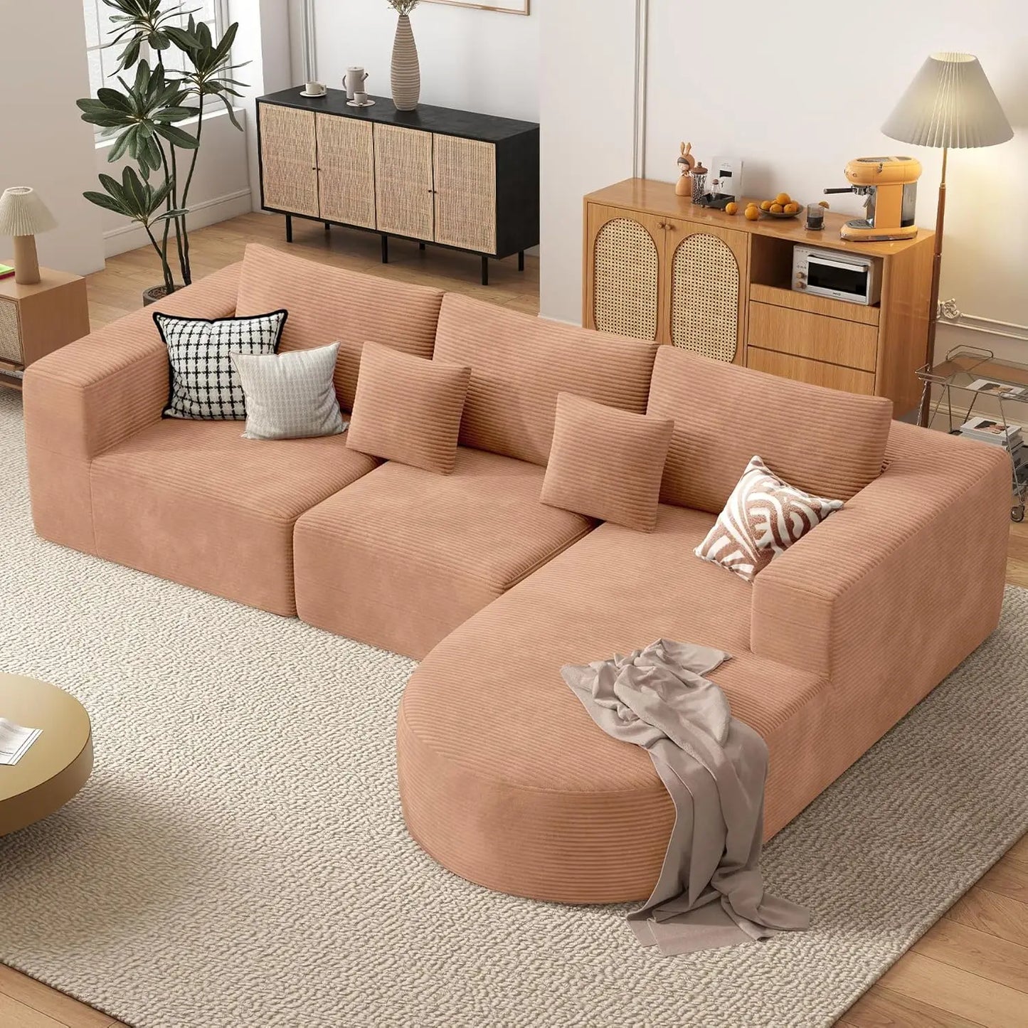 Modular Sectional Sofa L-Shape Deep Seat Comfy Living Room Bedroom No Assembly 1PCS,Customized