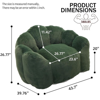 Bean Bag Chair for Adults, Floral Shaped Bean Bag Single Sofa, Ultra Soft Faux Fur Floor Sofa, Oversize Reading, Customized
