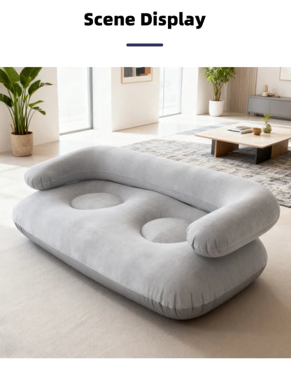 Double Inflatable Air Sofa Two-Seater Lazy Couch Heavy Duty Leak Proof Inflatable Lounge Furniture Indoor Outdoor Camping