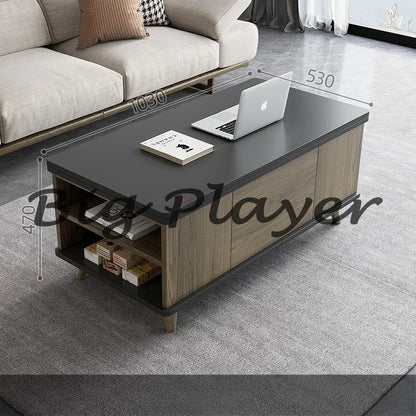 Creative Folding Dining Table Dual-Use Small Apartment Simple Unique Living Room Retractable Lifting Coffee Table Furniture
