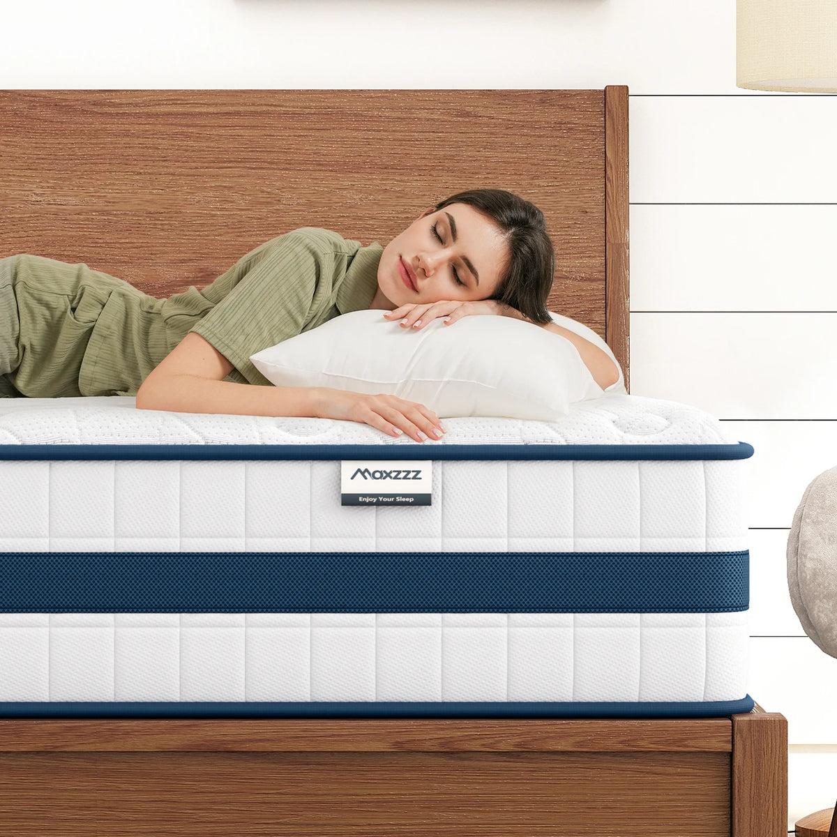 Maxzzz 10-12'' Twin/King/Queen Size Mattress, Bed with Gel Memory Foam & Individually Pocket Coils for Pressure Relief & Support