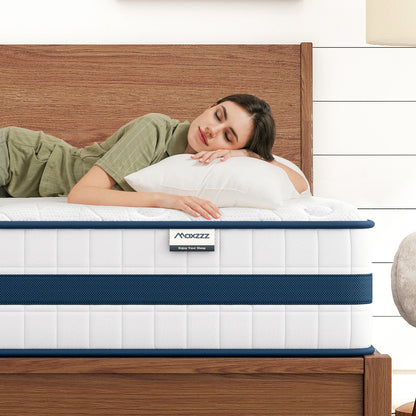Maxzzz 10-12'' Twin/King/Queen Size Mattress, Bed with Gel Memory Foam & Individually Pocket Coils for Pressure Relief & Support