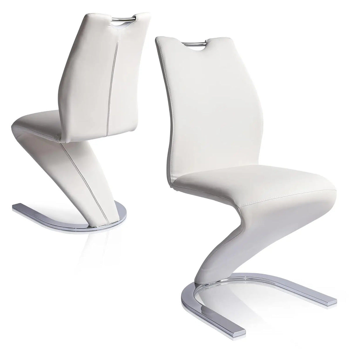 Dining Chairs Set of 2,Modern Kitchen Dining Room Armless Upholstered Side Chairs in PU Leather Cushion Seat and Sturdy