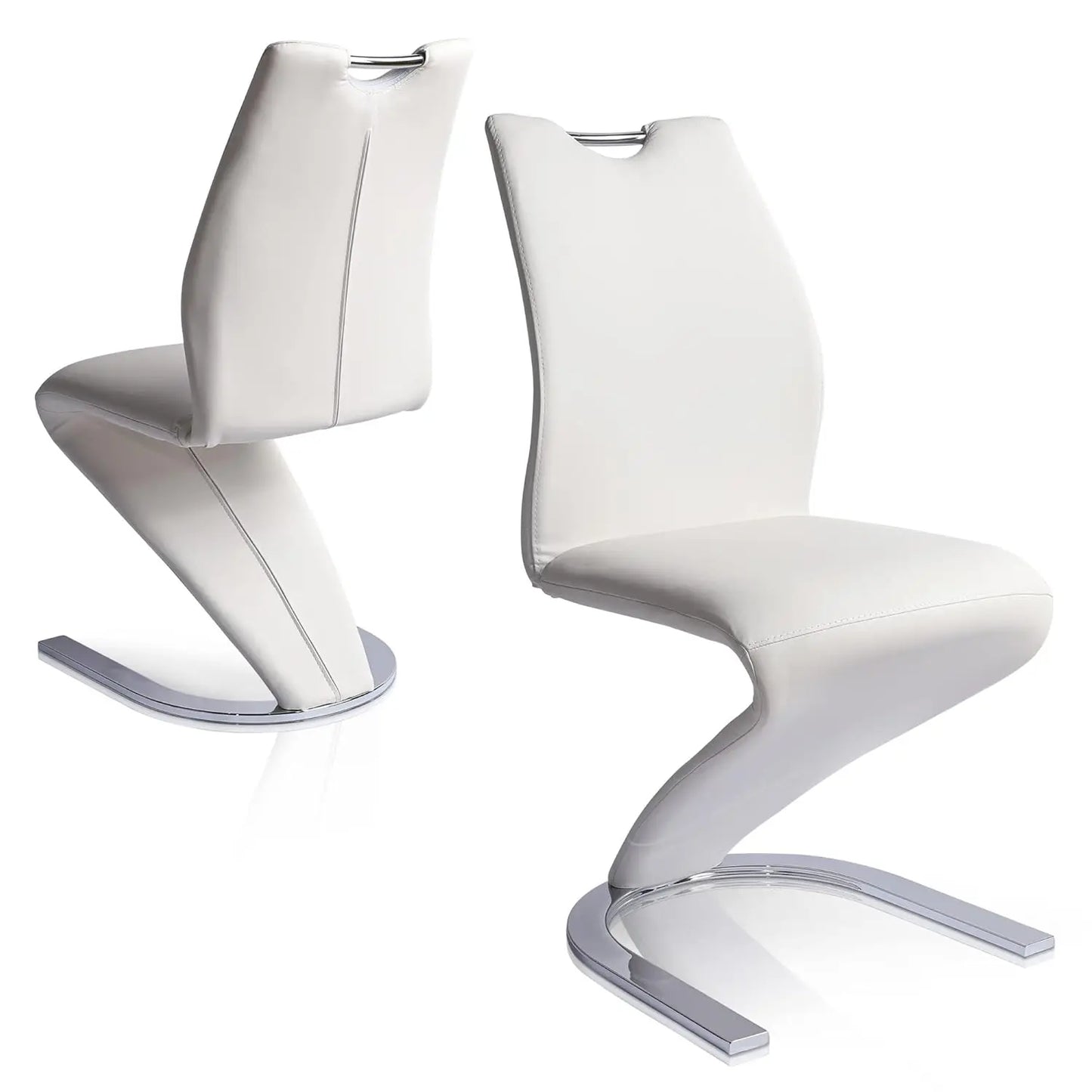 Dining Chairs Set of 2,Modern Kitchen Dining Room Armless Upholstered Side Chairs in PU Leather Cushion Seat and Sturdy