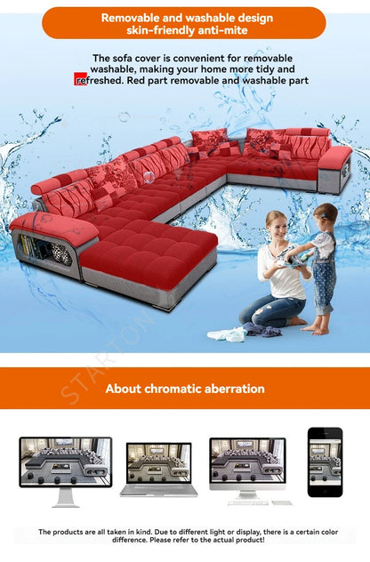 Sectional Couches for Living Room with Smart Bluetooth Speaker Charging Sectional Sofa Set with Chaise L-Shape Sectional Couch