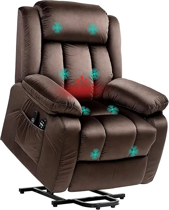 Power Lift Recliner Chair for Elderly with Massage and Heat, Electric Lift Chair with USB Ports, Side Pockets, 35 Wide Base