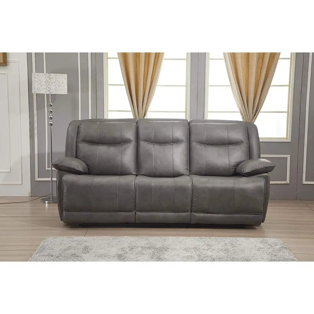 Bonded Leather Reclining Soa Couch Set Living Room Set 8006 (Grey, Soa)