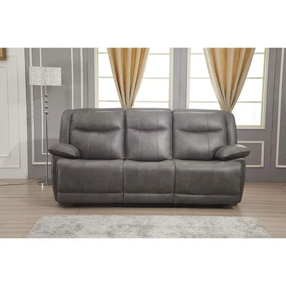 Bonded Leather Reclining Soa Couch Set Living Room Set 8006 (Grey, Soa)