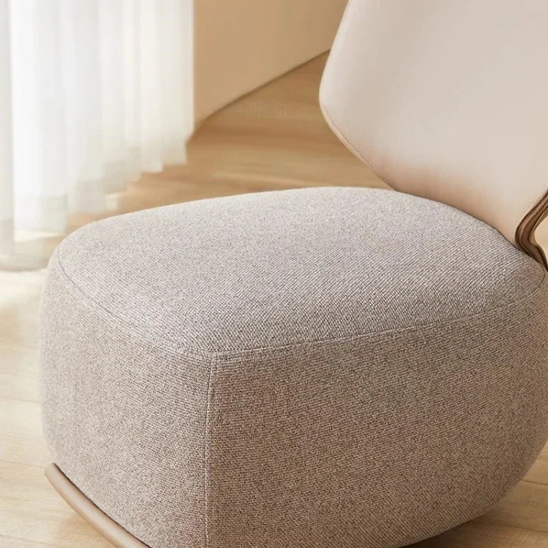 Living Room Balcony Leisure Chair Stool Ottomans Light Luxury Chivas Single Sofa Chair Cream Wind Lazy Furniture Small Chair
