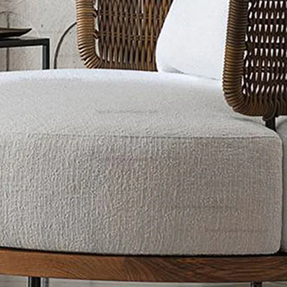 Italian Style Courtyard Villa Solid Wood Garden Sofas Rattan Weaving Modern Garden Sofa Simplicity Outdoor Furniture Divano FYOS