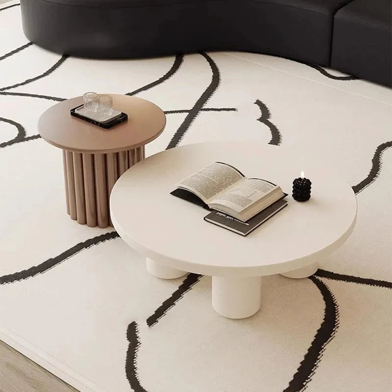 Table d'appoint minimaliste esthétique en bois blanc, ronde, petite Table basse Simple, Design moderne, meubles auxiliaires pour la maison