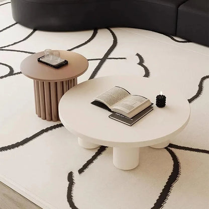 Table d'appoint minimaliste esthétique en bois blanc, ronde, petite Table basse Simple, Design moderne, meubles auxiliaires pour la maison