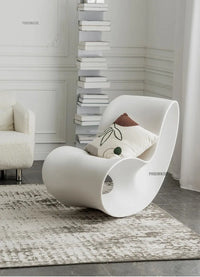 European Plastic Living Room Chairs Creative Rocking Chair Living Room Furniture Lazy Single Sofa Chair Designer Lounge Chair