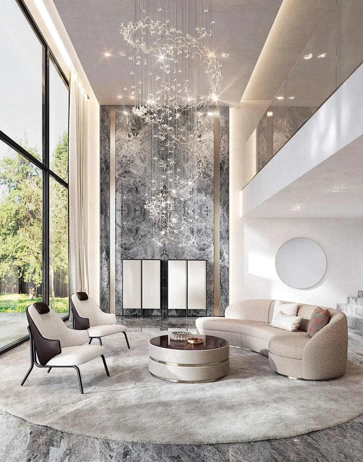 New Design Sets for Living Room Modern Sectional Metal Frame Curved Sofa Villa Luxury Furniture Sofa Set with Great Price