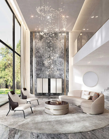 New Design Sets for Living Room Modern Sectional Metal Frame Curved Sofa Villa Luxury Furniture Sofa Set with Great Price