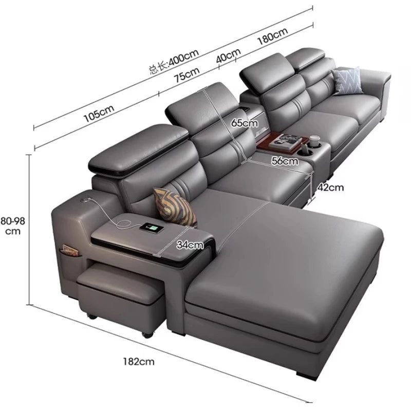 Genuine Leather Modern Sofas Luxury Classic Bedrooms Cinema Sofas Comfortable Straight Muebles Para El Hogar Home Accessories
