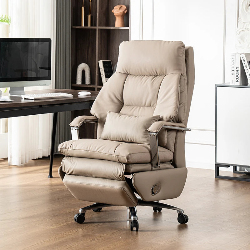 Modern Ergonomic Electric Leather Office Chair with Massage & Multifunctional Luxury Large Class Computer Chair