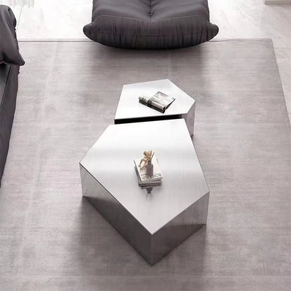 Light Luxury Bronze Brushed Coffee Table Creative Stainless Steel Living Room Shaped Coffee Table
