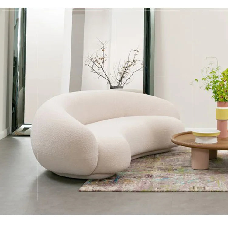 Nordic Curved Sofa Quiet Wind Living Room Fabric Craft Cashew Sofa