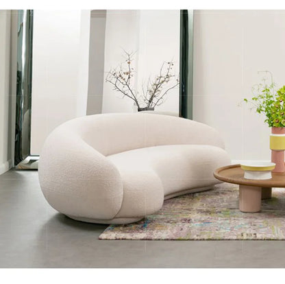 Nordic Curved Sofa Quiet Wind Living Room Fabric Craft Cashew Sofa