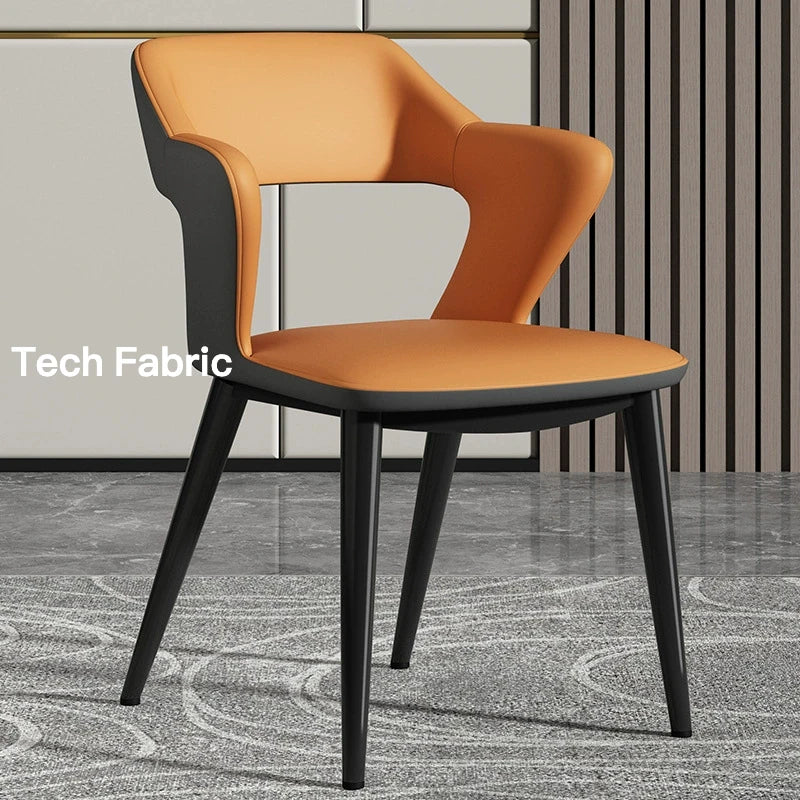 Italian Minimalist Dining Chair Modern Simple Home Chair Hotel Trendy Tech Fabric Makeup Chair Backrest Dining Table furniture