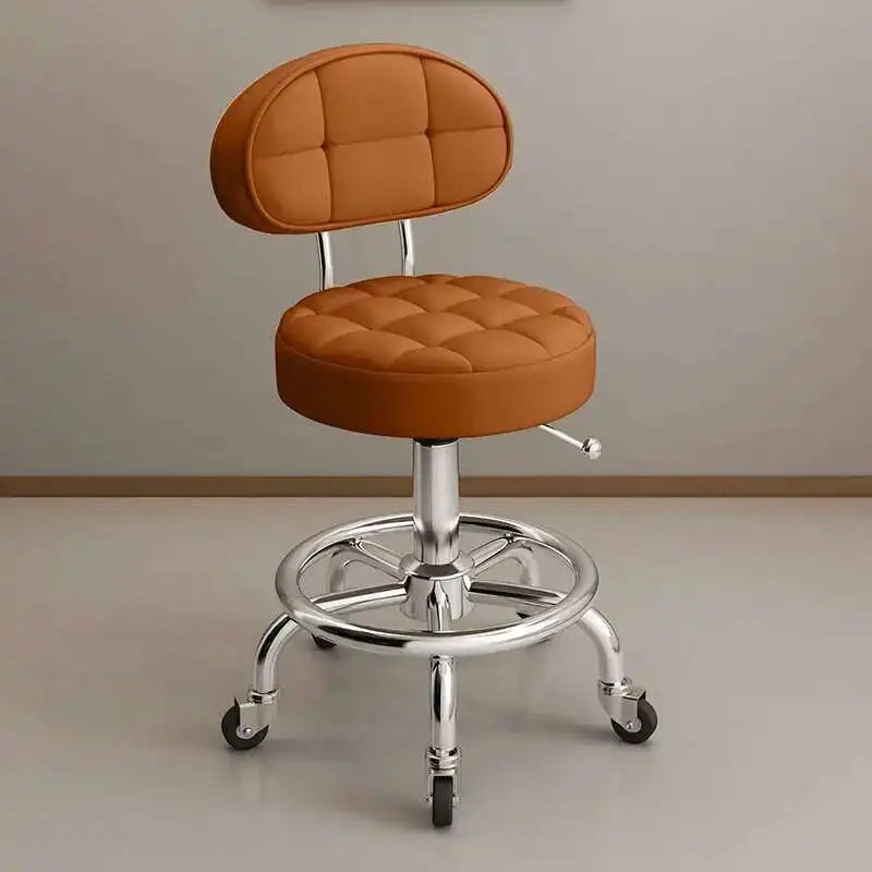 Aesthetic Hairdressing Chair Backrest Simple Rolling Rotating Barber Chair Portable Mocho Cadeira Barber Equipment MQ50BC