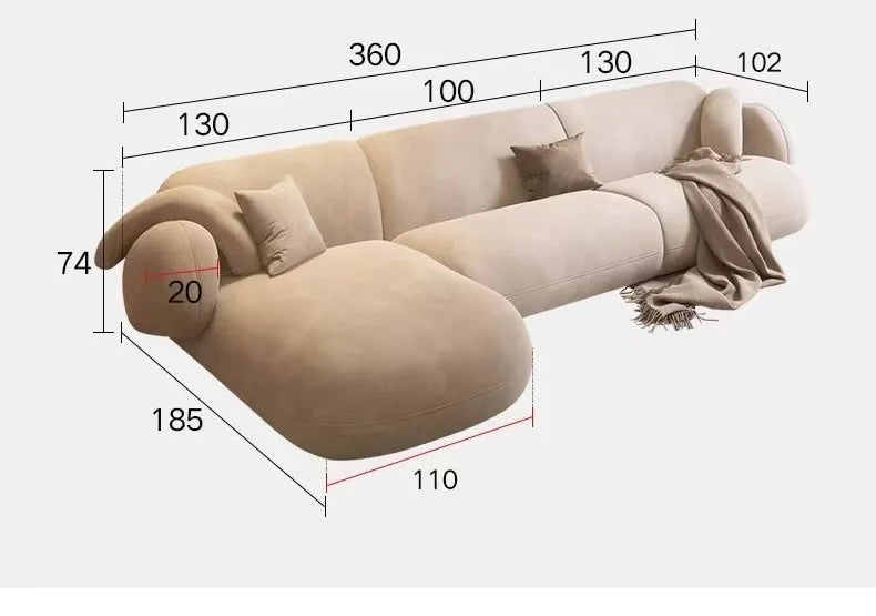 High End Villa Furniture Set Italian Light Luxury Velvet L Shape Corner Sofa Elegant Design Living Room Sofa Set for Wholesale