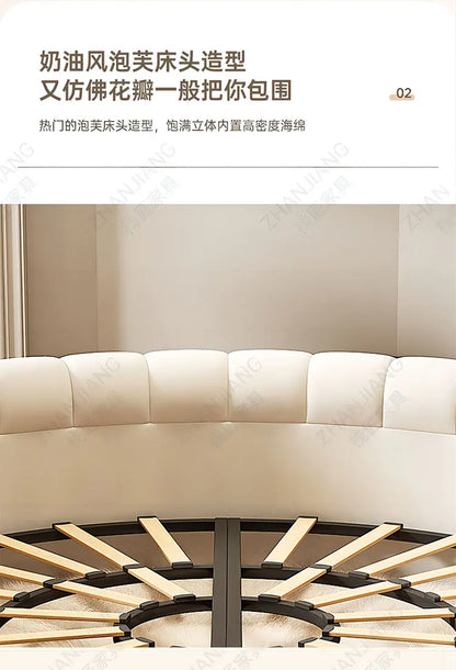 Round Confortable Bed Aesthetics Quality King Size Apartment Unique Bed Frame Modern Wedding Cama De Casal Bedroom