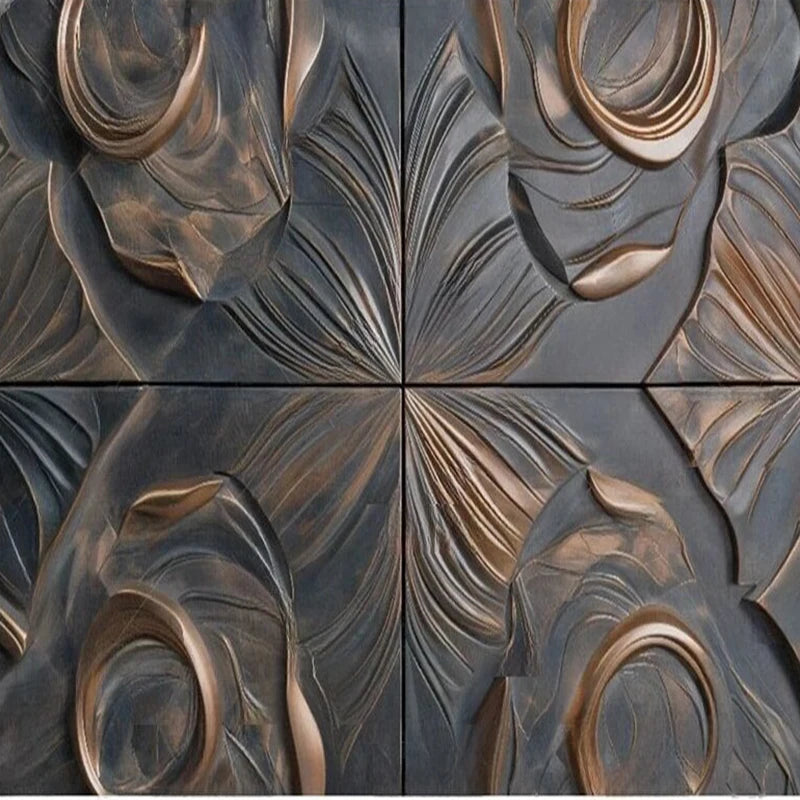 MU8844 Modern high-end golden gilded rock plate TV sofa background wall paper mural