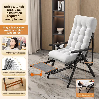 recliner lunch break folding office chair nap can lie down dual-purpose backrest computer chair couch