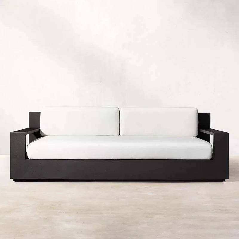 2-Seater Aluminum Outdoor Sofa Waterproof Patio Furniture, UV-Resistant Garden Lounge Chair - Customizable
