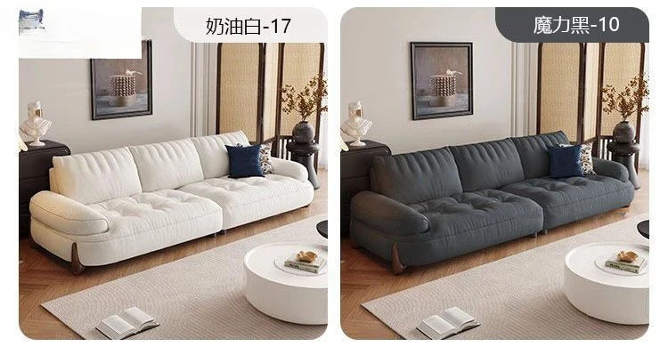 Cream style fabric sofa, modern light luxury living room small apartment sofa, cat claw cloth